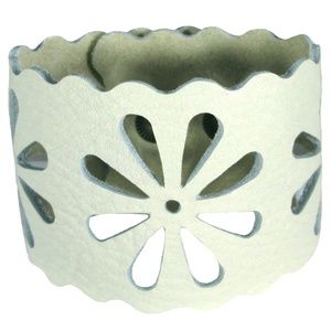 Genuine Soft Leather Cuff Bracelet ~ Cream